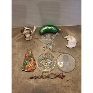 Lot Of 8 Vintage Ceramic, Plastic And Glass Ornaments